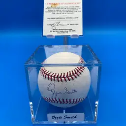 Ozzie Smith Autographed Rawlings Official Major League Baseball w/ COA & Case