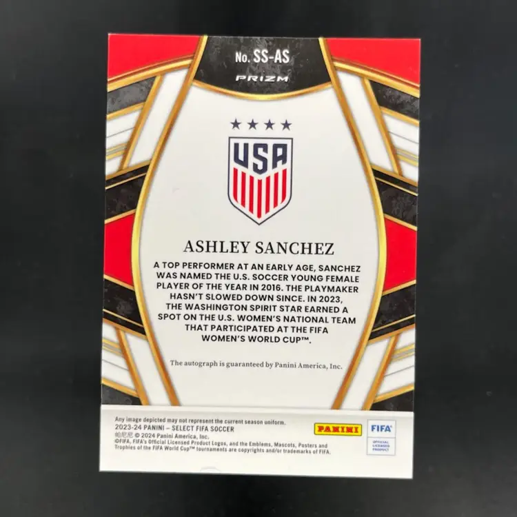 Ashley Sanchez 2023/24 Panini Select Prizm Signature Series Autograph USWNT Soccer Card
