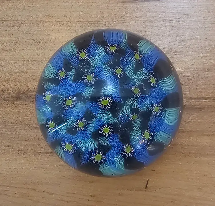 Beautiful Murano Millefiori Glass Flower Garden Paperweight