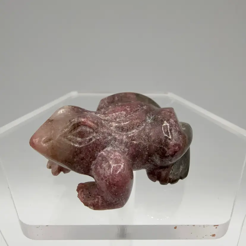 Little Purple Stone Hand Carved Frog