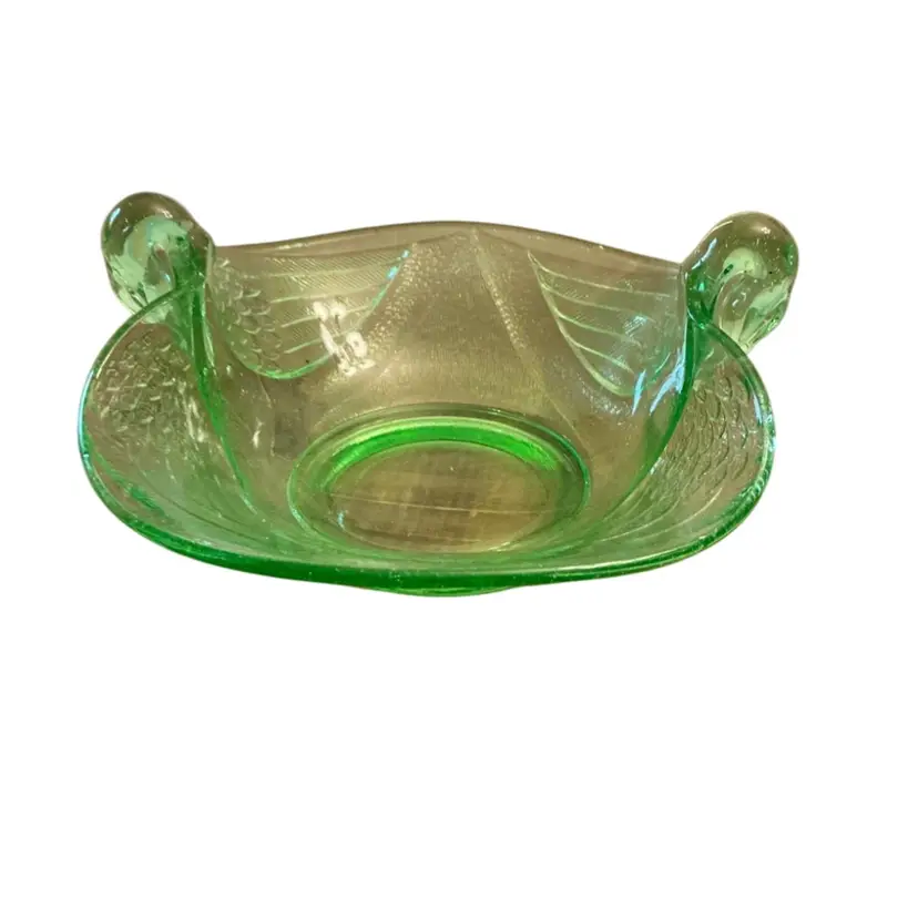 Vintage Fenton Depression Glass Swan Bowl- Read