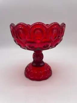 #06 Vintage LE Smith Moon & Stars Amberina Pedestal Compote