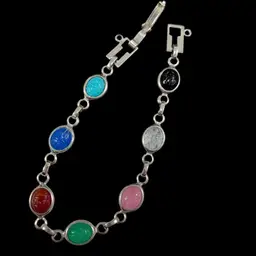 Scarab Link Bracelet *Read*, Vintage Costume Jewelry