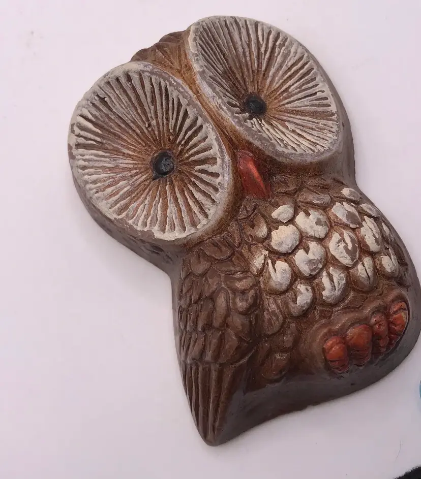 Single vintage homco owl wall hanging one of the set