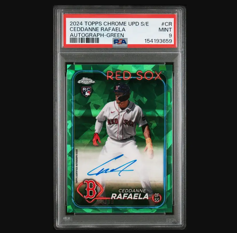 Ceddanne Rafaela #/99 2024 Topps Chrome Update Sapphire Green #USA-CR PSA 9 - Boston Red Sox - (7263)