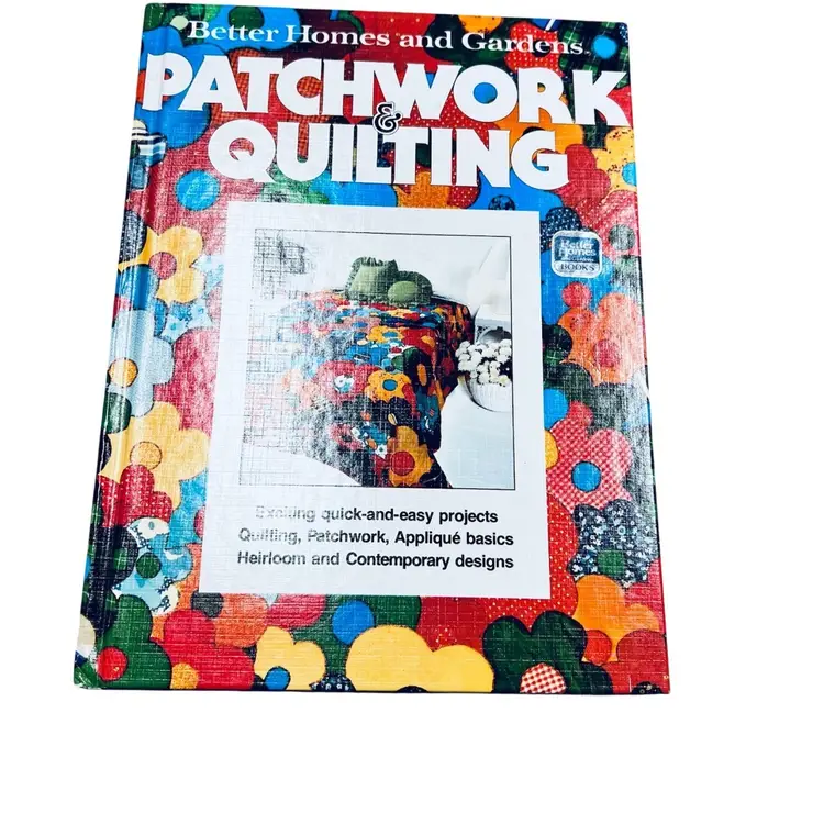 1970’s Vintage  patchwork quilting, 70s mid century modern book Groovy Coffee Table Book Gift Kitchen Decor Bright