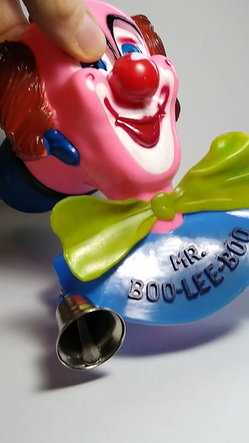 Mr Boo Lee Boo Weird Clown Toy Horn WORKS Hong Kong Vintage 1960's Plastic Metal