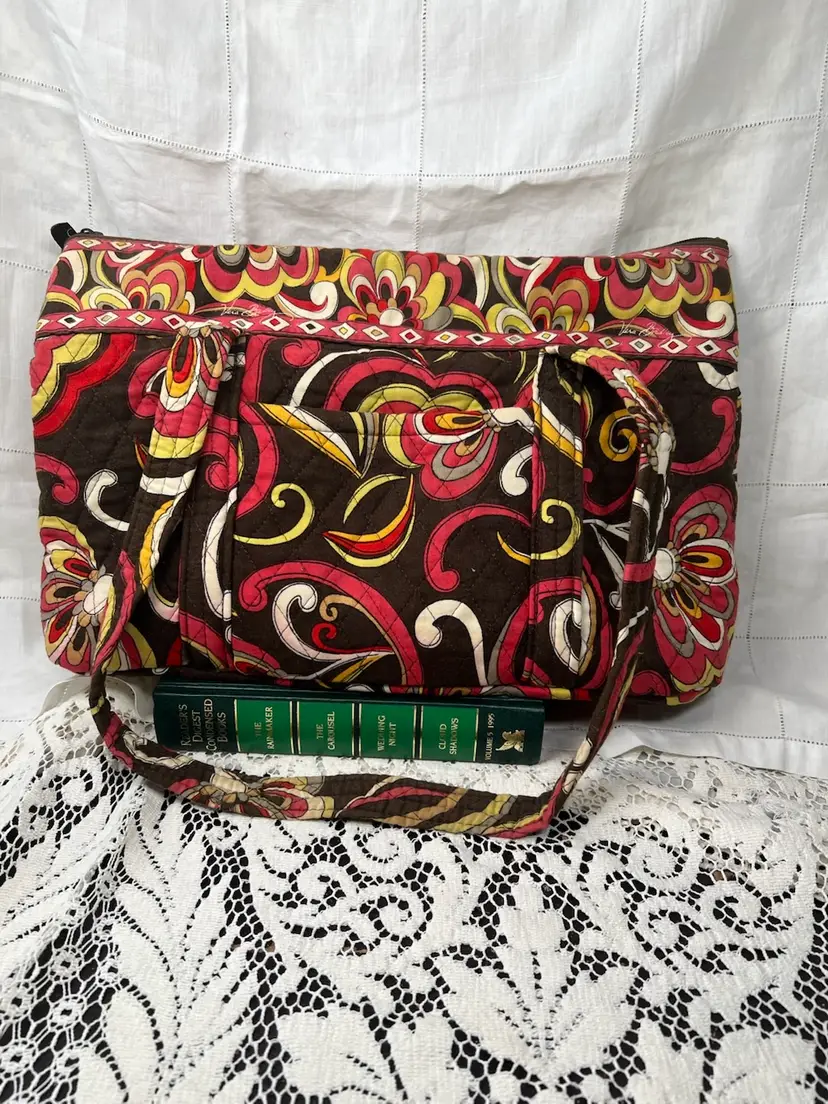 #01 116Retired Vera Bradley Puccini Small Duffle Weekender Large Bag 10" X 14" X 4" Handles 10"