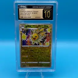Jolteon 03/14 CGC Pristine 10 S. Chinese Gem Pack Vol.2 Prismatic Holo