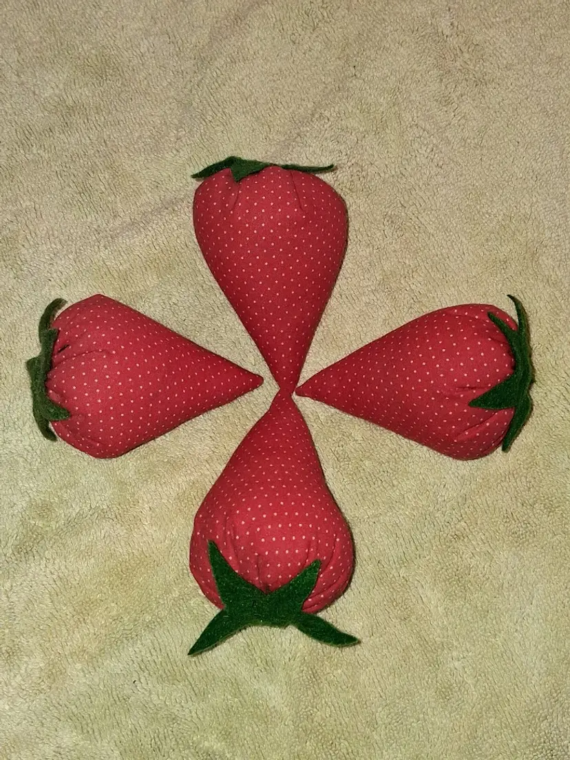 Vintage Amish Hand Made / Hand Sewn Strawberry Decor