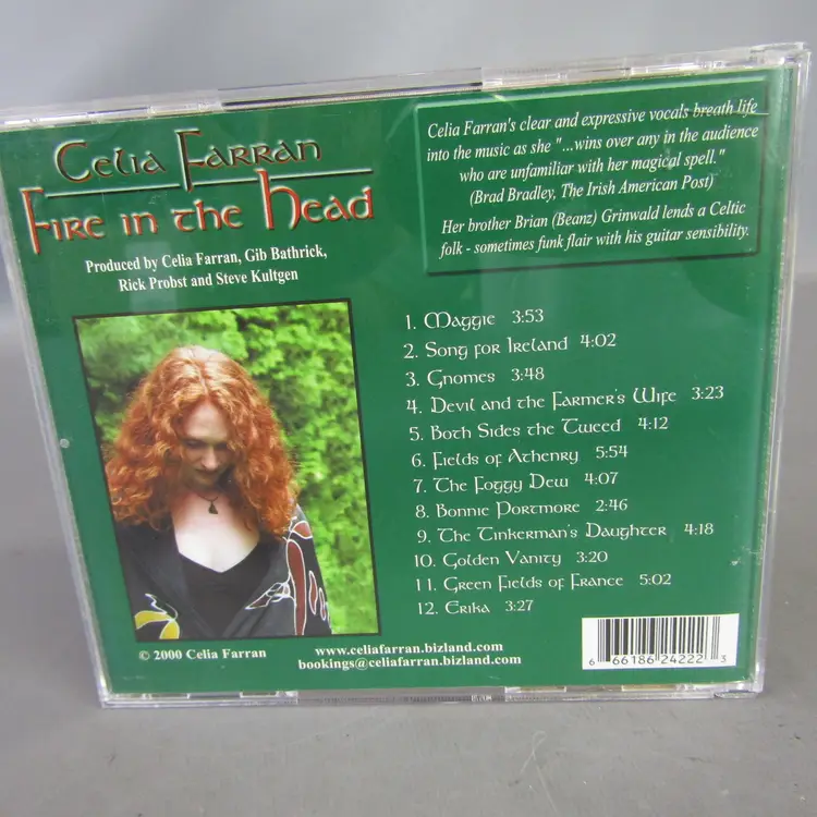 Celia Farran Fire in the Head CD Irish Folk Music Celtic Album