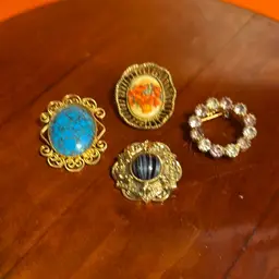 Lot Of 4 Vintage Pins Brooches Two Can Be Pendants As Well