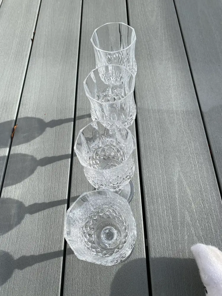 SET OF 4 VINTAGE CRISTAL D’ARQUES LONGCHAMP WINE GLASSES