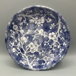 Vintage Dahr England Blue and White Metal Bowl / Trinket Dish