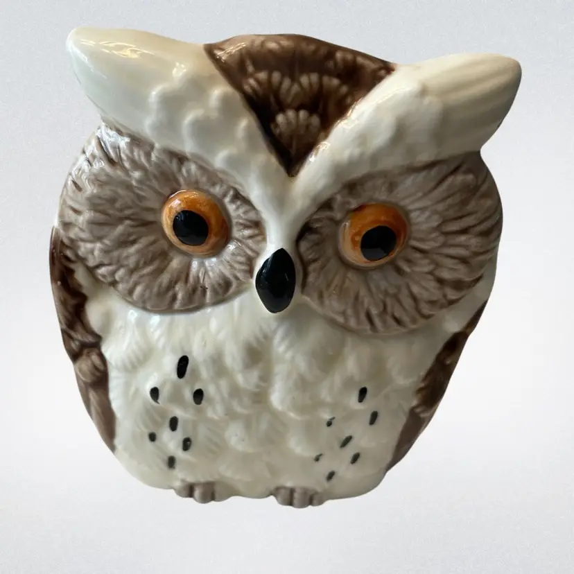 VTG 1989 Ceramic Owl Napkin/ Letter Holder Made In Japan