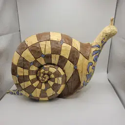 Jim Shore 2005 Large 8" Carved Snail Creation for Heartwood Creek Wood Patchwork