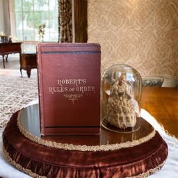 Antique 1876 Book WITH Cloche And Thames Figurine