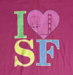 Vintage I Heart San Francisco t-shirt Love 49ers Giants Bay Area Souvenir.