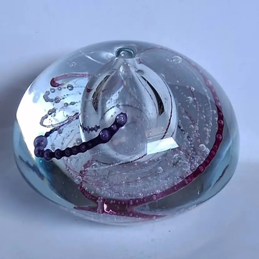 VINTAGE 1994 LEON APPLEBAUM, STUDIO GLASS PAPERWEIGHT VASE (Or Perfume Bottle) RARE!