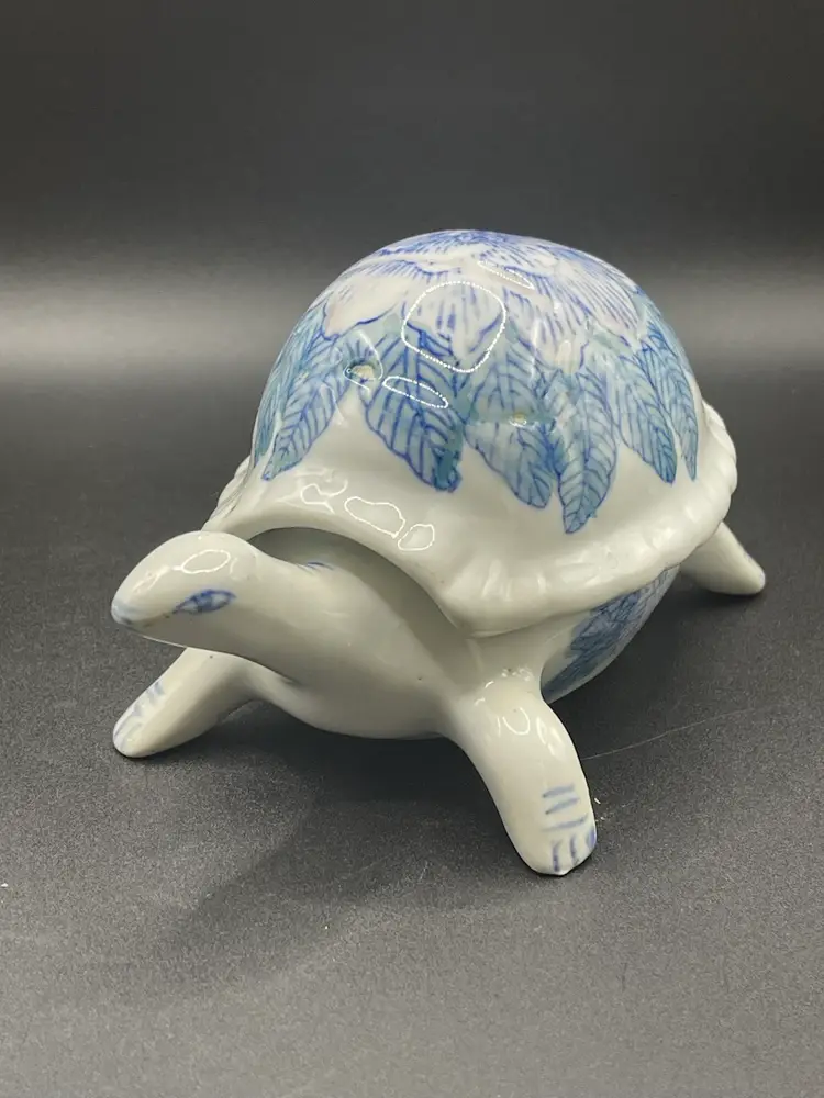 Vintage, Hand Painted, Porcelain Turtle Trinket Dish