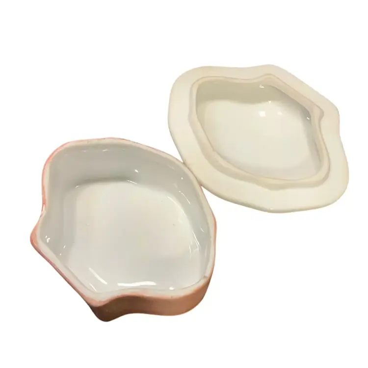 Small Shell Shape Trinket Box With Floral Design