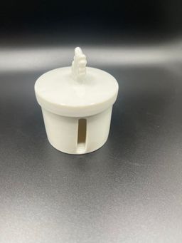 Vintage Postage Stamp Holder White Porcelain Desk Office
