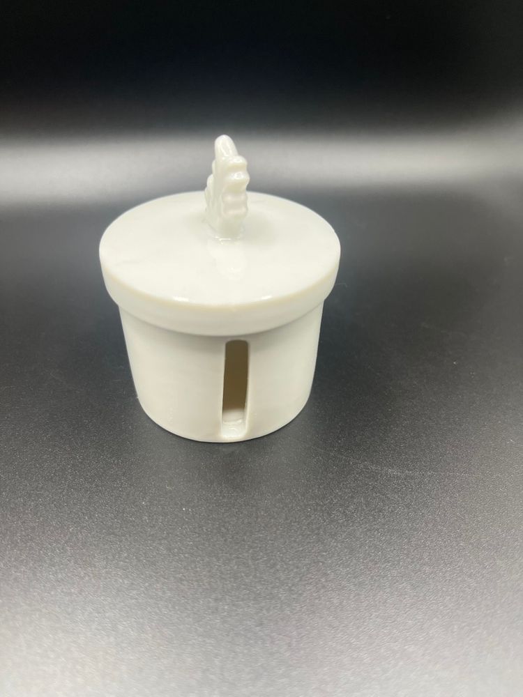 Vintage Postage Stamp Holder White Porcelain Desk Office