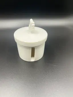 Vintage Postage Stamp Holder White Porcelain Desk Office