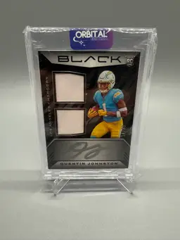 2023 Panini Black Football - Rookie Signature Materials Quentin Johnston RC Auto /99