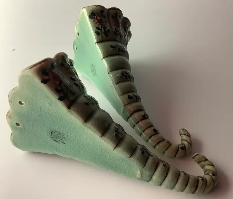 Nippon Cornucopia Matching Wall Pockets Vintage