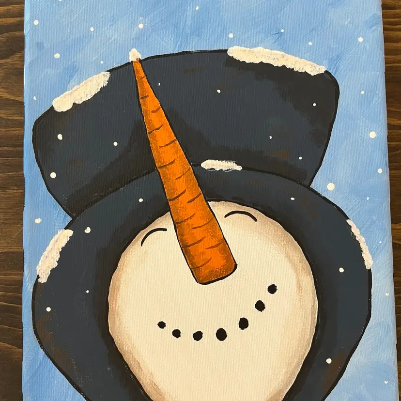 8x10 “Happy snowman” Painting