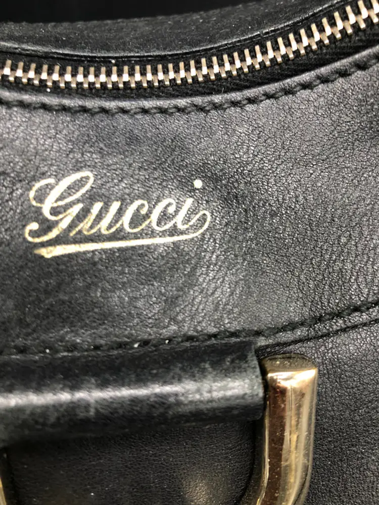 Large Black leather Gucci Bag