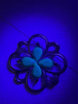 UV Glow Brooch Green Stones