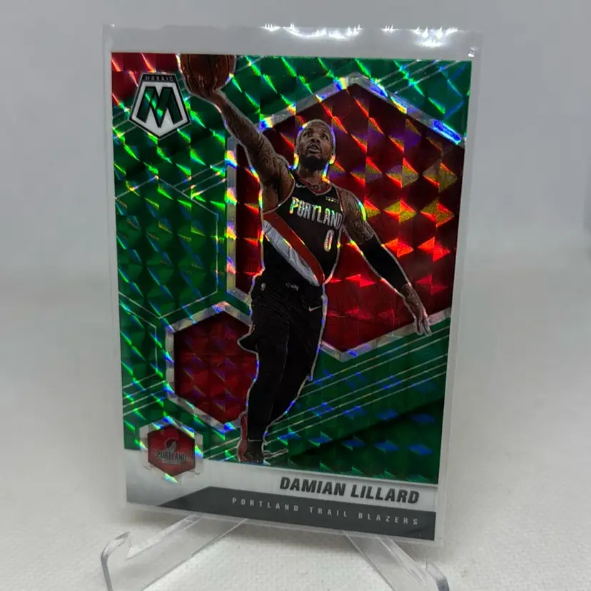 2020-21 Panini Mosaic Green Prizm Damian Lillard #93 Portland Trail Blazers