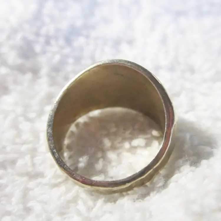 Vintage Artisan Dappled Sterling Silver Ring size 4 1/2