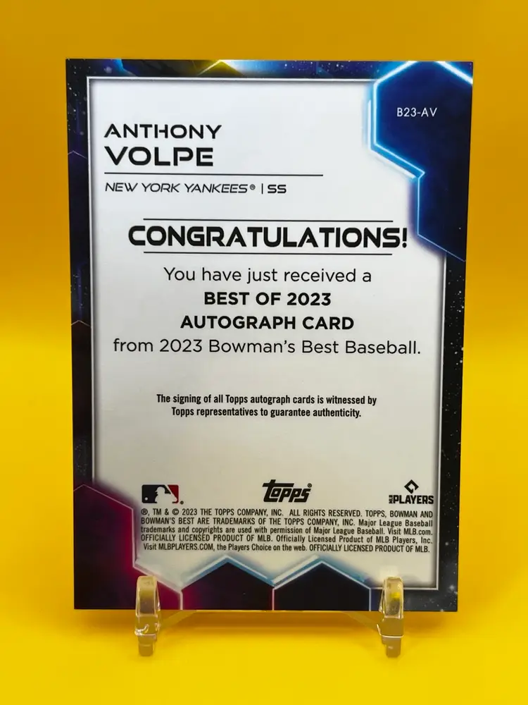 2023 Bowman’s Best Anthony Volpe RC Auto New York Yankees