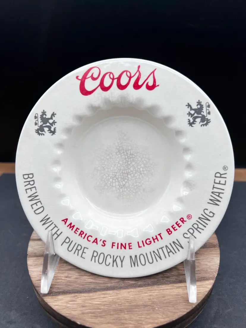 #1008B Vintage Coors America's Fine Light Beer Ceramic Ashtray
