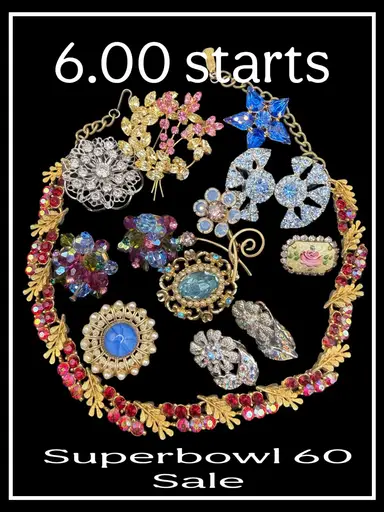 Super Bowl 60 Sale - $6 Starts Deco Vintage Coro Gemstones 