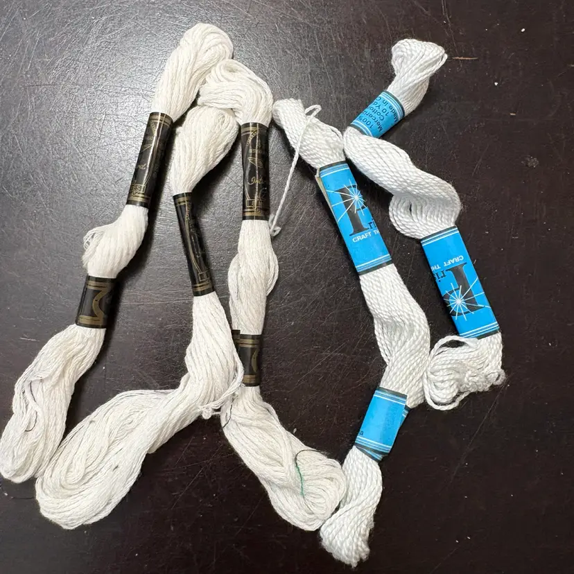 White Needlepoint Thread Lot
