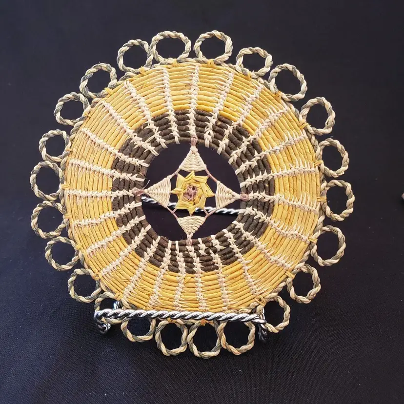 Twisted Pine Needle Coaster Wall Art 5 1/2" Diameter Unbranded