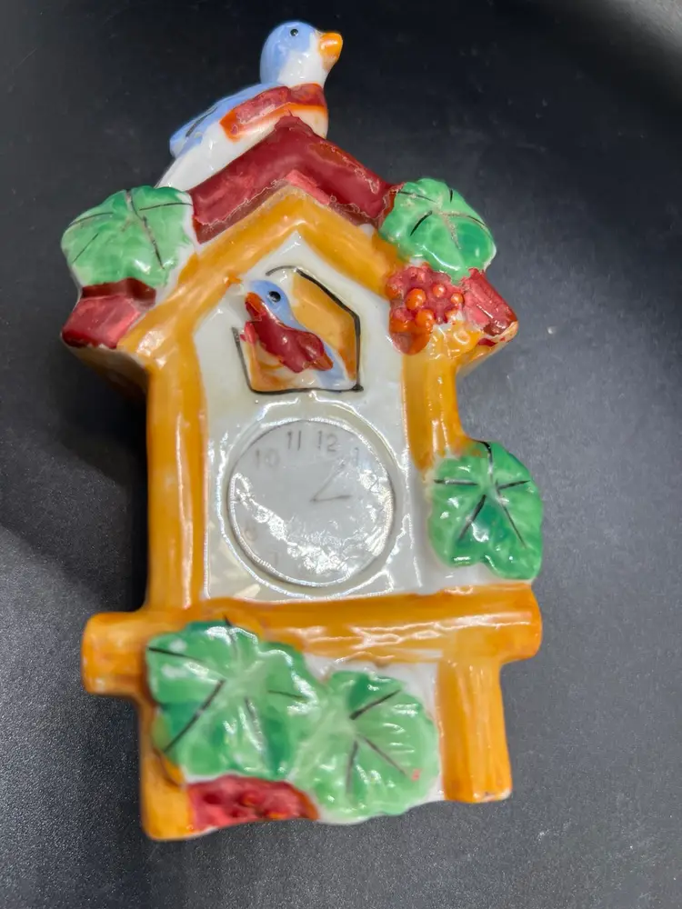 Vintage Bluebird On A Cuckoo Clock Wall Pocket 