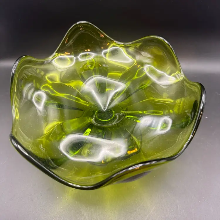 Vintage Viking Avacado Green Epic 6 Petal Compote