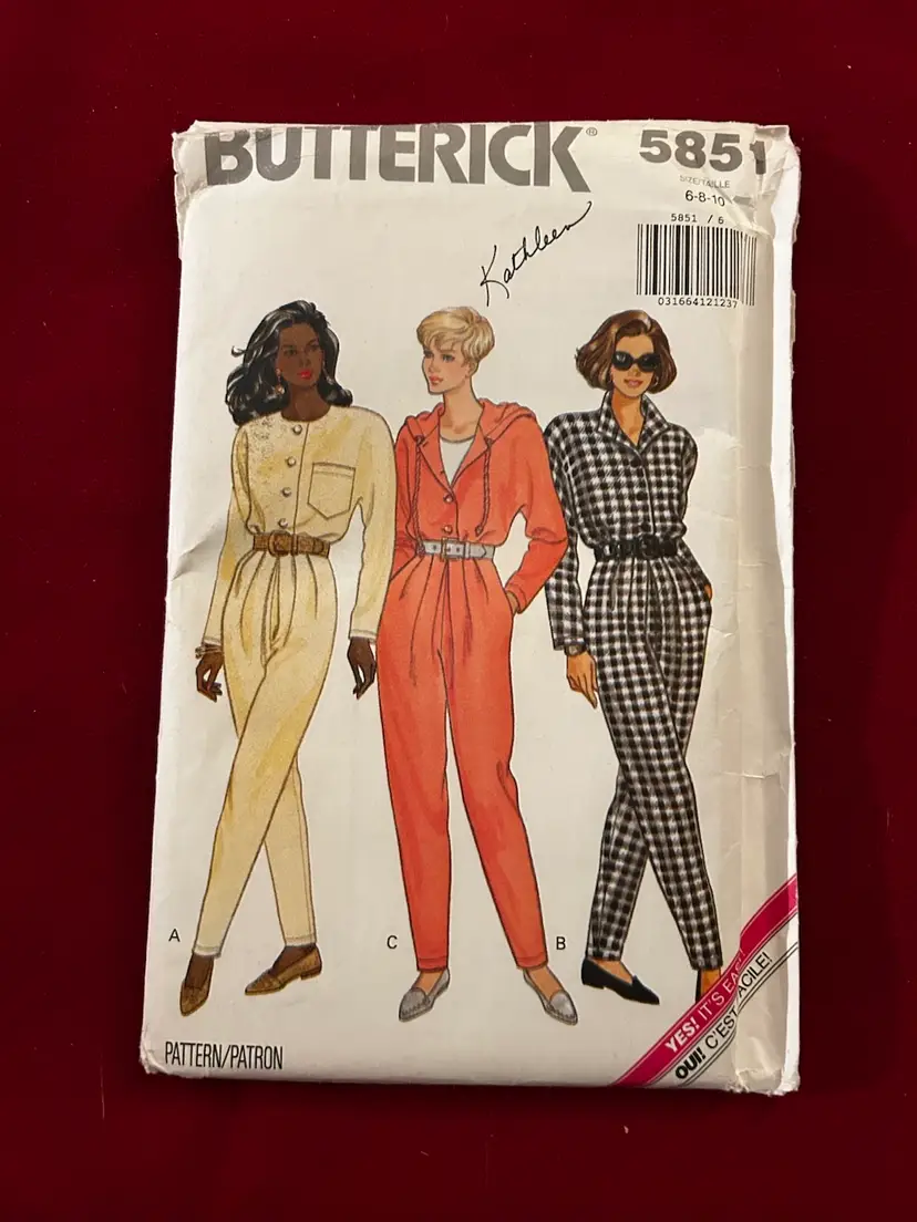 Vtg Butterick Pattern 5851 Jumpsuit Uncut FF Sz 6-8-10