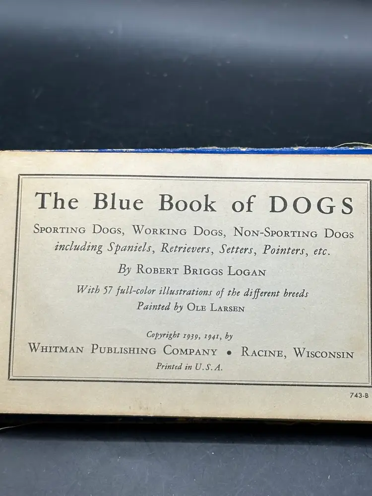 Vintage Whitman The Blue Book of Dogs Illustrated 1939/41