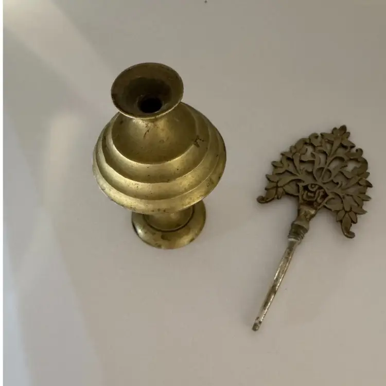 Antique Indian Brass Kohl Pot