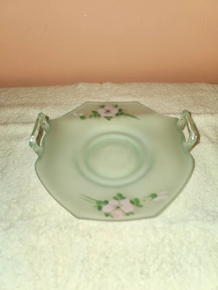 Vintage Lancaster Handpainted Octagon Plate With Handles