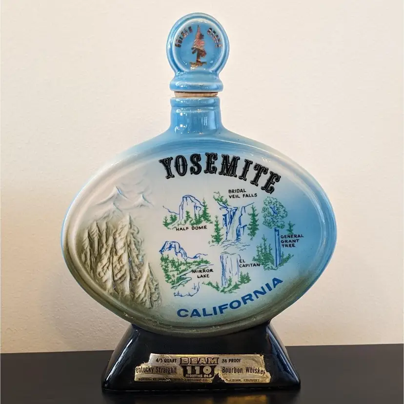 Vintage 1968 Jim Beam Yosemite California Golden State Park Decanter Empty