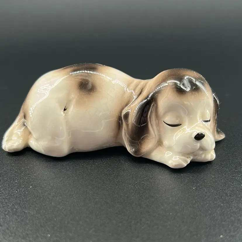 Sleeping Dog Porcelain Figurine