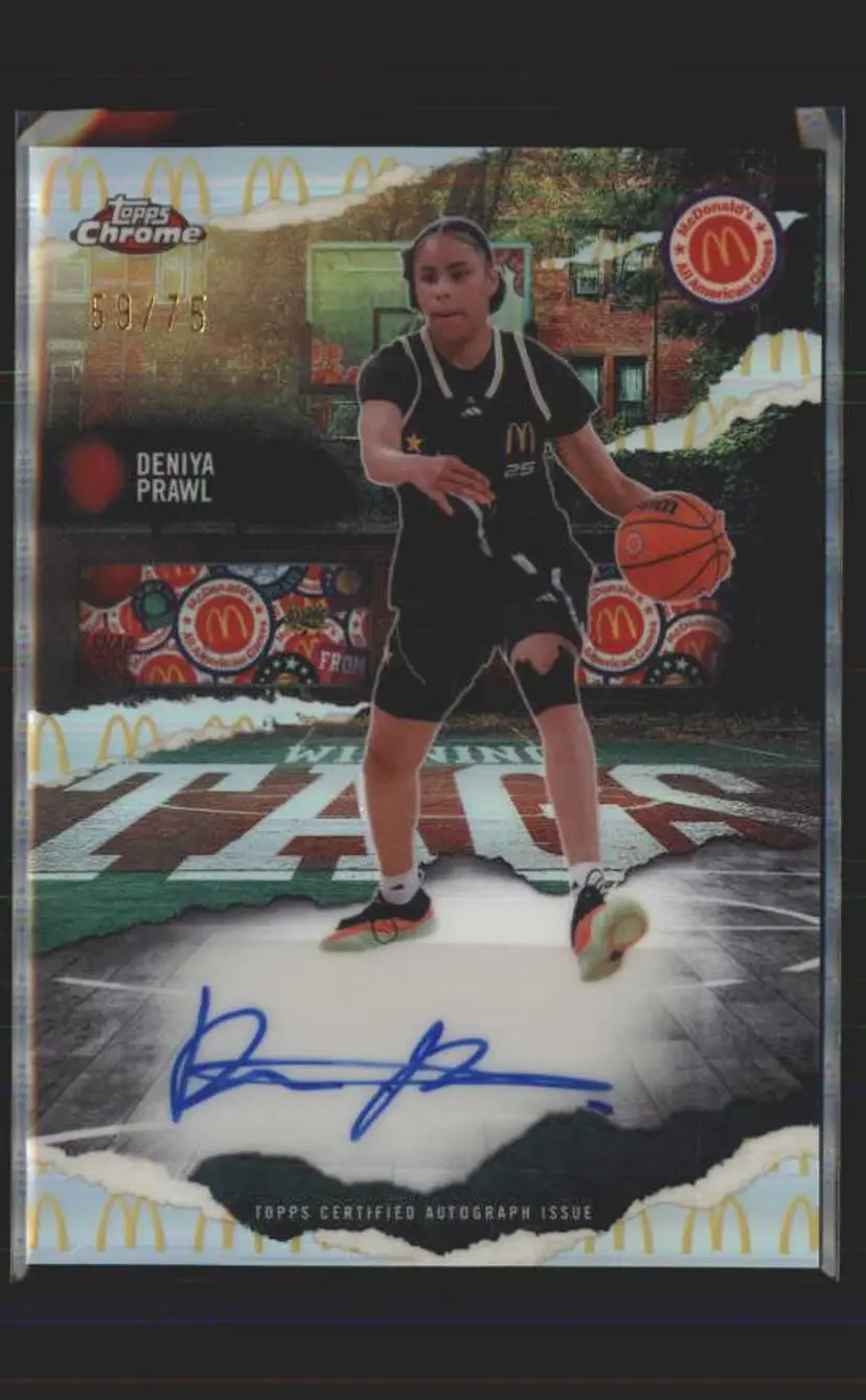 2025 Topps Chrome McDonald's Deniya Prawl Winning Tags Auto Logo /75 - ( 140 ) -