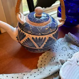 Mid Century Teapot. Made In France. Bamboo Handle.